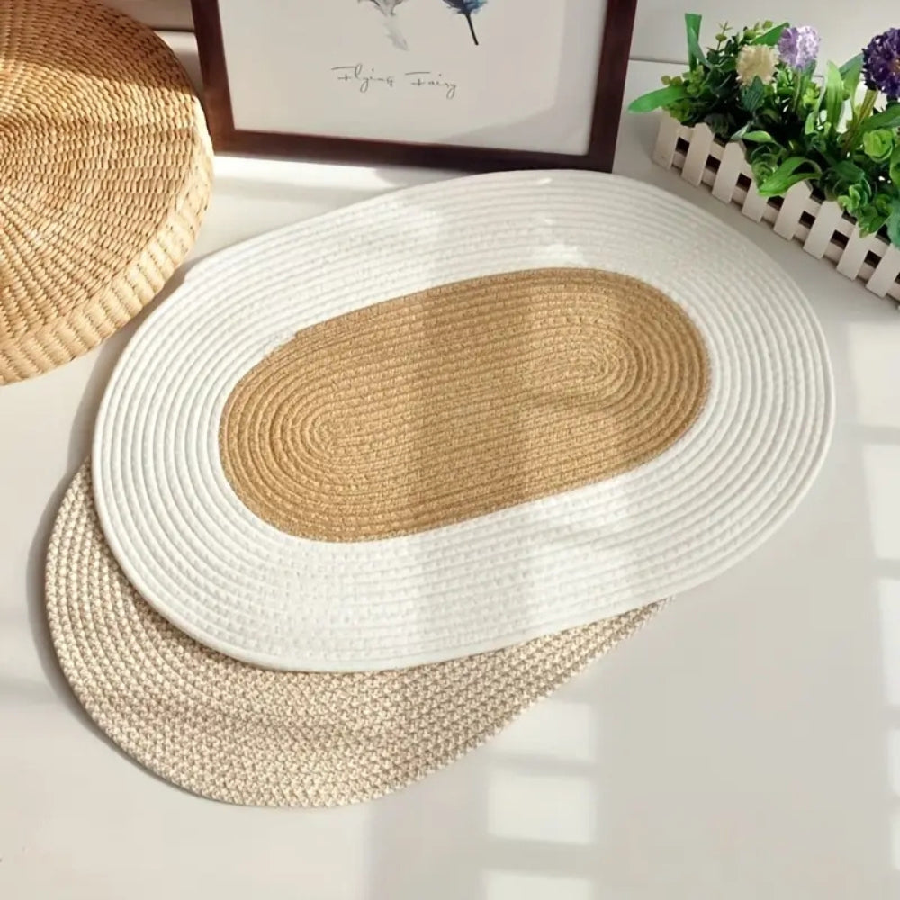 Braided Hemp Oval Rug - Durable Indoor Floor Coverage for Everyday Use 1