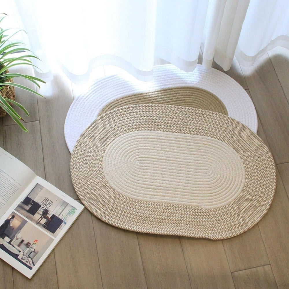 Braided Hemp Oval Rug - Durable Indoor Floor Coverage for Everyday Use 2