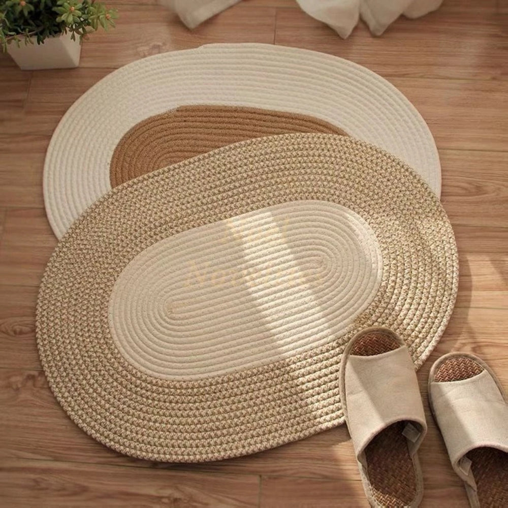 Braided Hemp Oval Rug - Durable Indoor Floor Coverage for Everyday Use 3