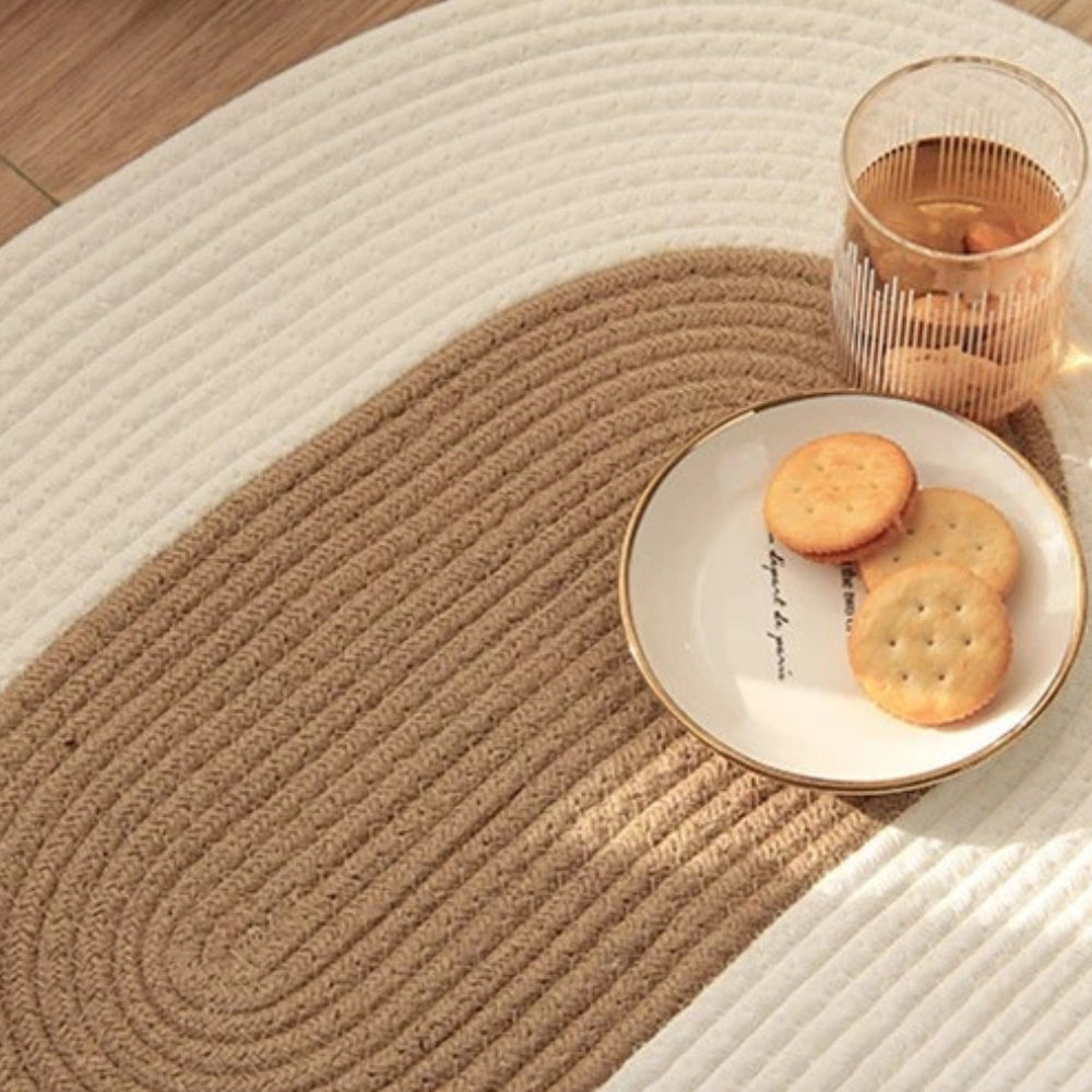 Braided Hemp Oval Rug - Durable Indoor Floor Coverage for Everyday Use 4