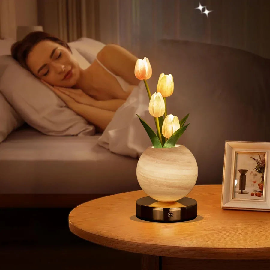 LED Tulip Night Light - Romantic Ambiance for Bedroom & Desk 8